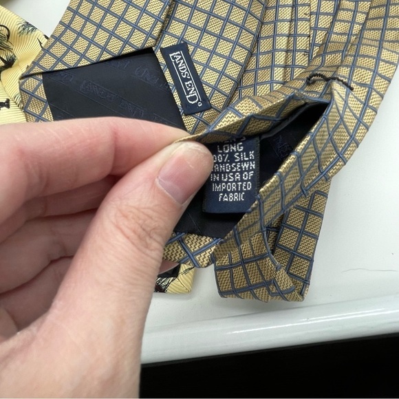 Lands’ End Set of 3 100% Silk Men’s Long Ties - Picture 8 of 9
